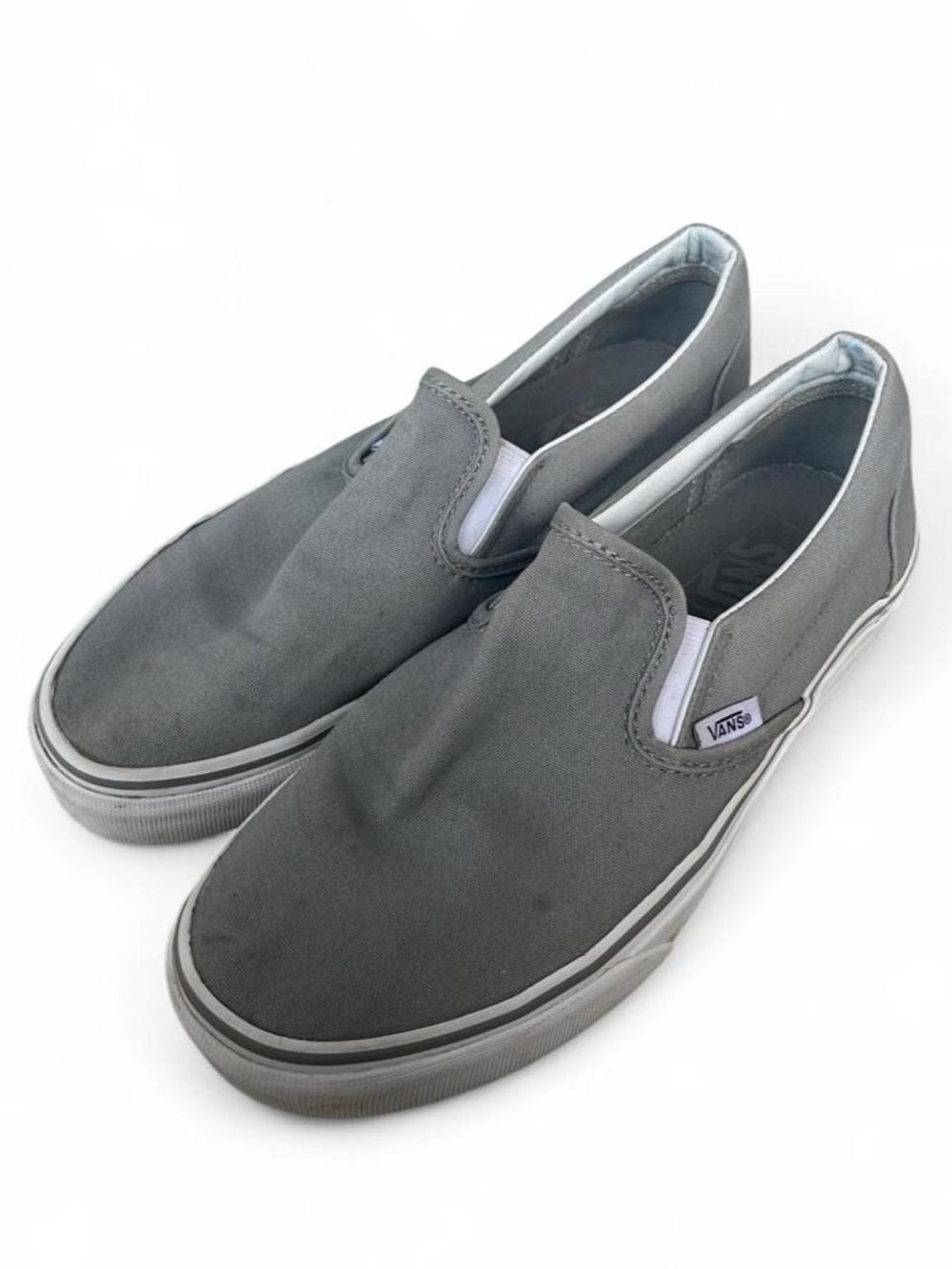 Vans Minimalist Grey Slip-On Skater Canvas Sneakers Size M7/W8.5 EUC